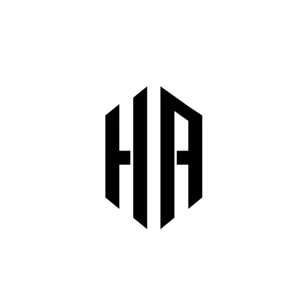 Hexagone Monogramme Vecteur Lettre Noire Logo Conception Isolé Fond Blanc — Image vectorielle