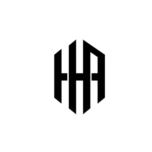 Hexágono Monograma Vetor Letra Preta Logotipo Design Isolado Fundo Branco —  Vetores de Stock