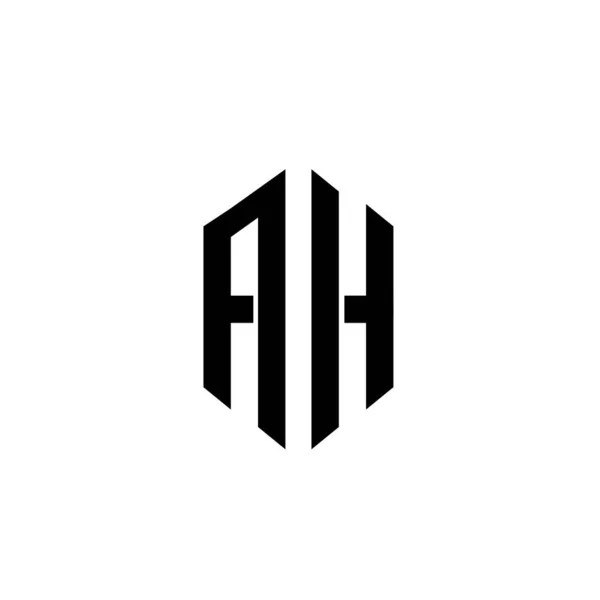 Altıgen Monogram Vektör Siyah Harf Logosu Tasarımı Izole Edilmiş Beyaz — Stok Vektör