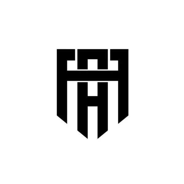 Hexagon Monogram Vektor Svart Bokstav Logotyp Design Isolerad Vit Bakgrund — Stock vektor