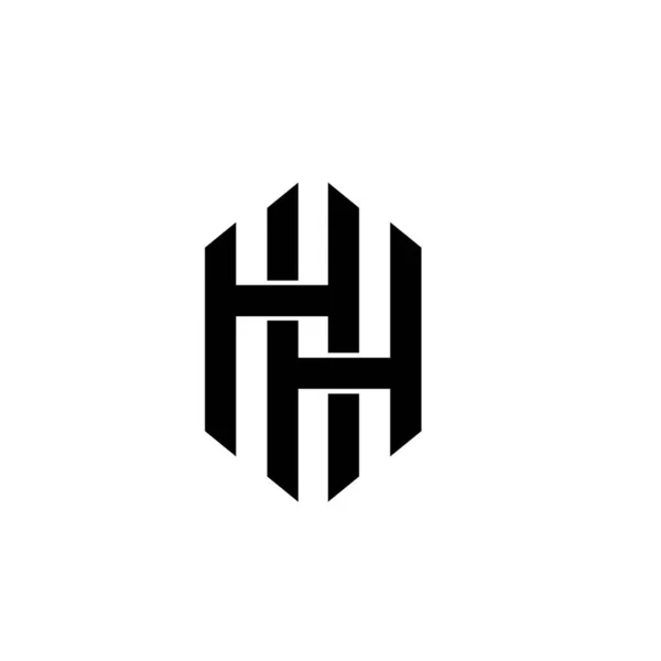 Hexagon Векторные Черные Буквы Логотип Дизайн Изолированный Белый Фон — стоковый вектор