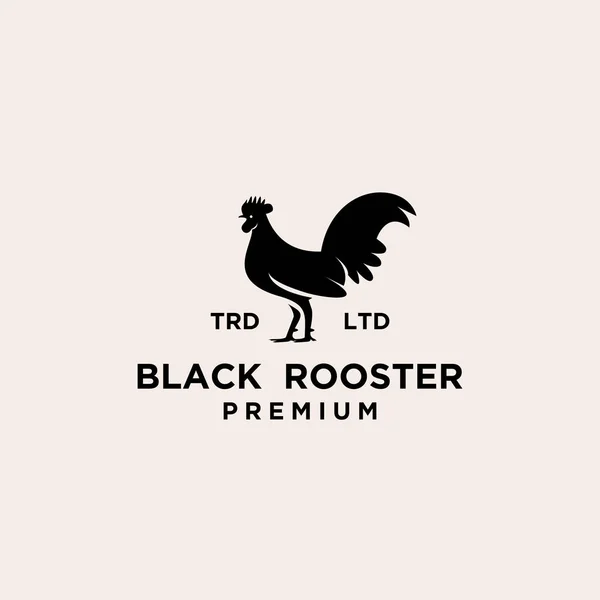 Diseño Logotipo Negro Rooster Premium — Archivo Imágenes Vectoriales