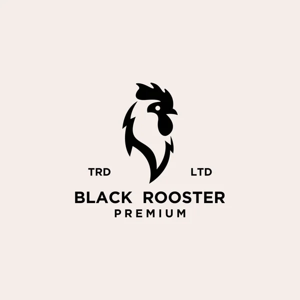 Преміум Півень Голова Чорний Логотип Дизайн — стоковий вектор