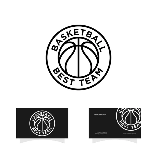 Basketbal Odznak Hra Sportovní Klub Logo Design — Stockový vektor