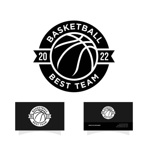 Basketbal Badge Spel Sport Club Logo Ontwerp — Stockvector