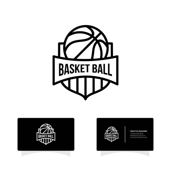 Basketball Abzeichen Spiel Sport Club Logo Design — Stockvektor