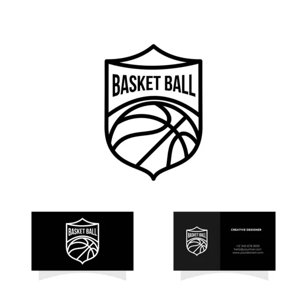 Insignia Baloncesto Juego Deporte Club Logo Diseño — Archivo Imágenes Vectoriales