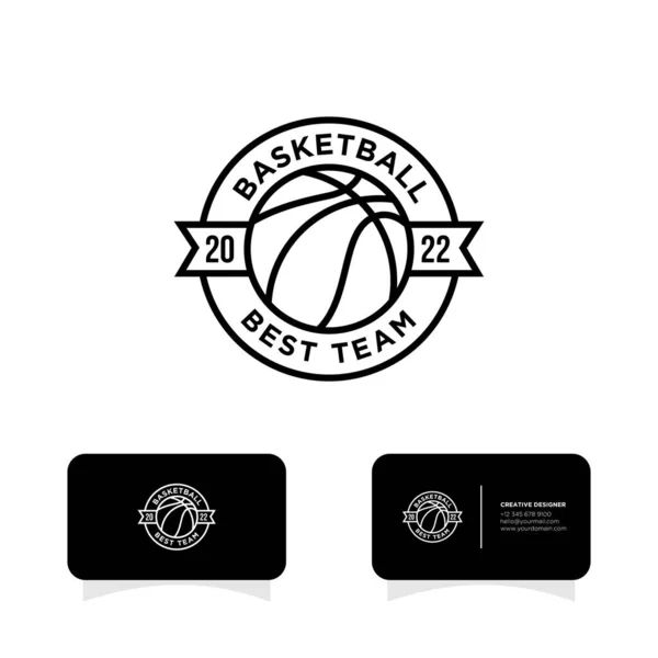 Insignia Baloncesto Juego Deporte Club Logo Diseño — Archivo Imágenes Vectoriales