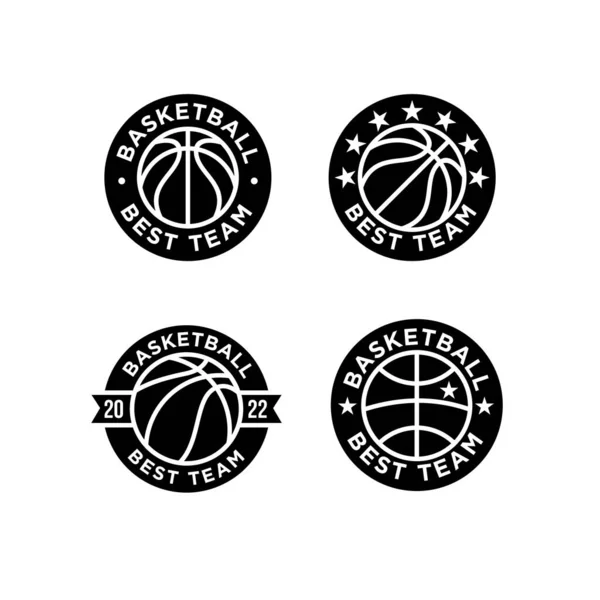 Basketbal Odznak Hra Sportovní Klub Logo Design — Stockový vektor
