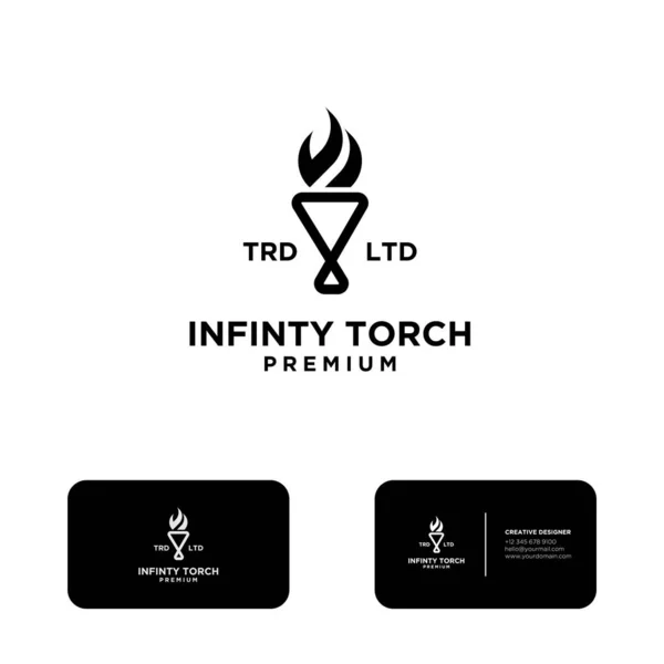 Infinity Torch Logo Vector Symbol Illustration Design — Stock Vector