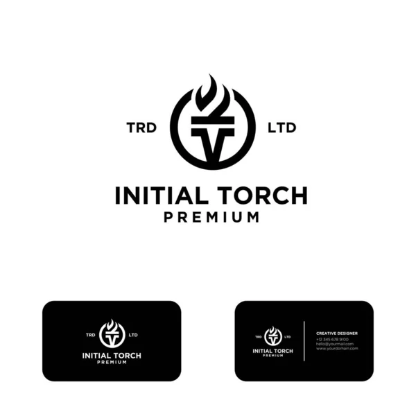 Shield Torch Logo Vector Symbol Illustration Design — Stock Vector