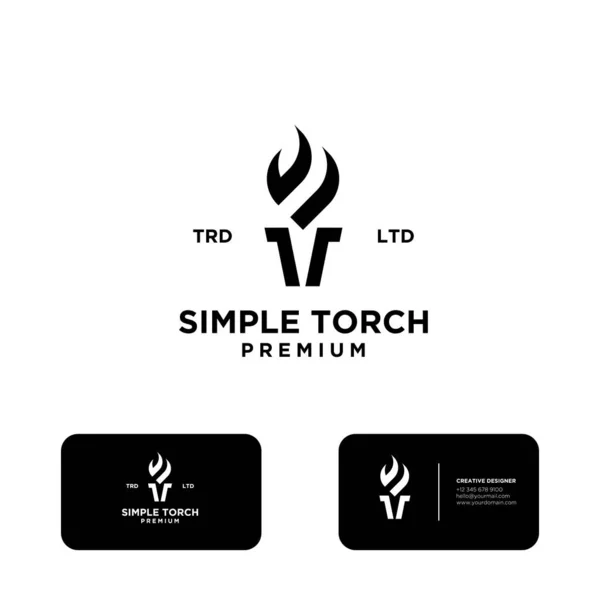 Simple Torch Logo Vector Symbol Illustration Design — Stock Vector
