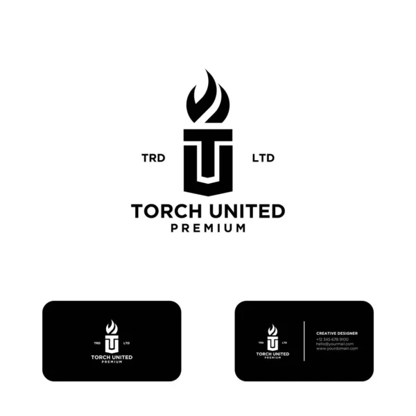 Initial Torch Logo Vector Symbol Illustration Design — Stock Vector