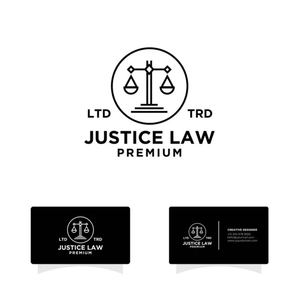 Gesetz Logo Vektor Mit Gerechtigkeitsskala Logo Vektor Für Recht Gericht — Stockvektor