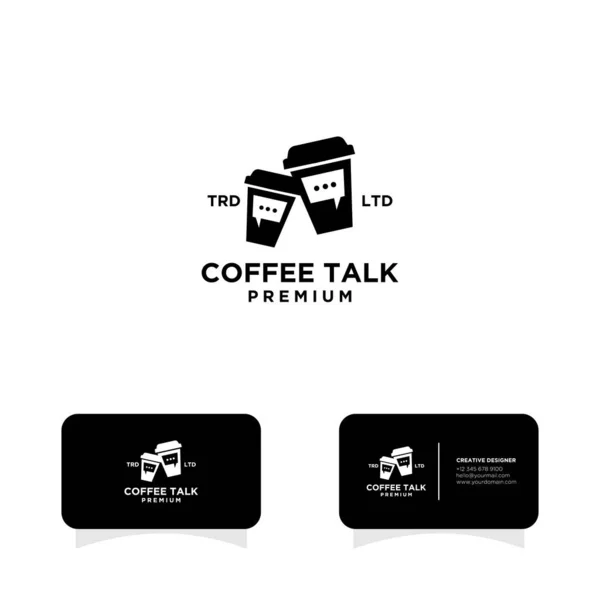 Plantilla Diseño Logo Coffee Talk Concepto Creativo Para Cafetería — Archivo Imágenes Vectoriales