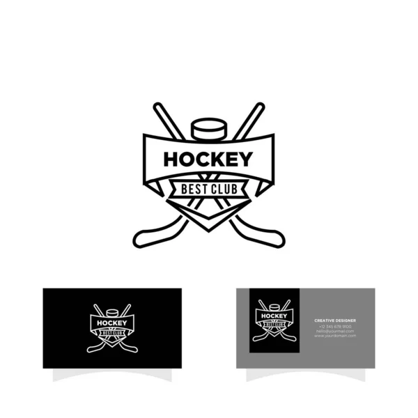 Ilustración Del Diseño Del Icono Del Logo Del Equipo Hockey — Vector de stock