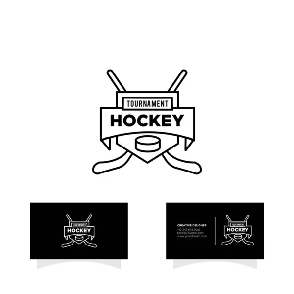 Hockey Ice Team Logo Icon Design Illustration — Stock Vector