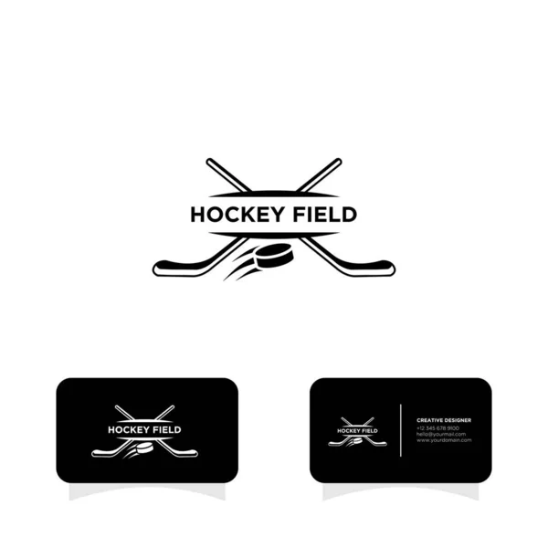 Hockey Ice Team Logo Icon Design Illustration — Stock Vector