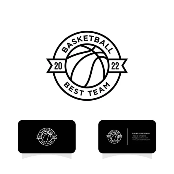 Basketbal Badge Spel Sport Club Logo Ontwerp — Stockvector