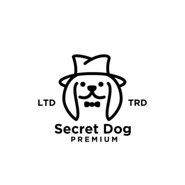 gizli köpek logosu tasarımı izole edilmiş beyaz arkaplan