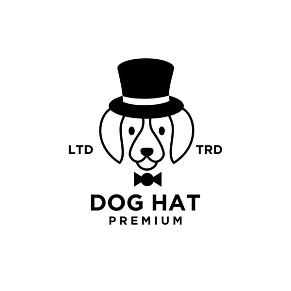 Дизайн Вектора Шляпы Собаки Логотип Магазина Животных Изолированный Белый Фон — стоковый вектор