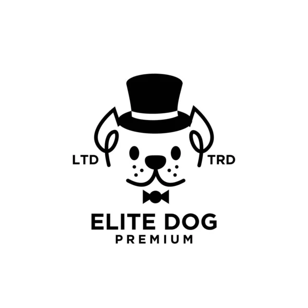 Elite Dog Vetor Logotipo Design Isolado Fundo Branco — Vetor de Stock