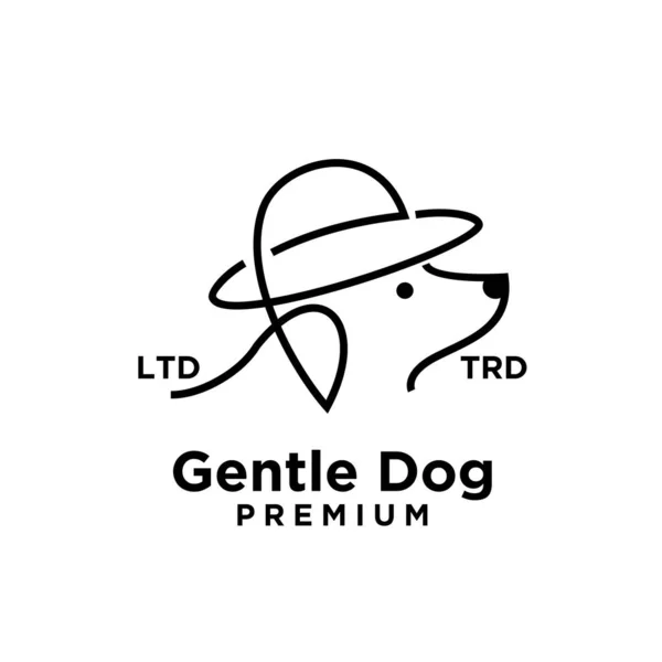 Diseño Del Logotipo Cabeza Perro Suave Fondo Blanco Aislado — Vector de stock