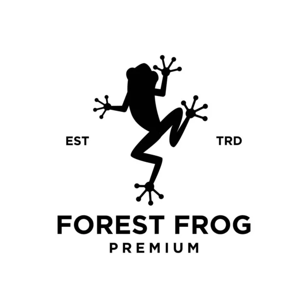 Дизайн Логотипа Лесной Лягушки Изолированный Белый Фон — стоковый вектор