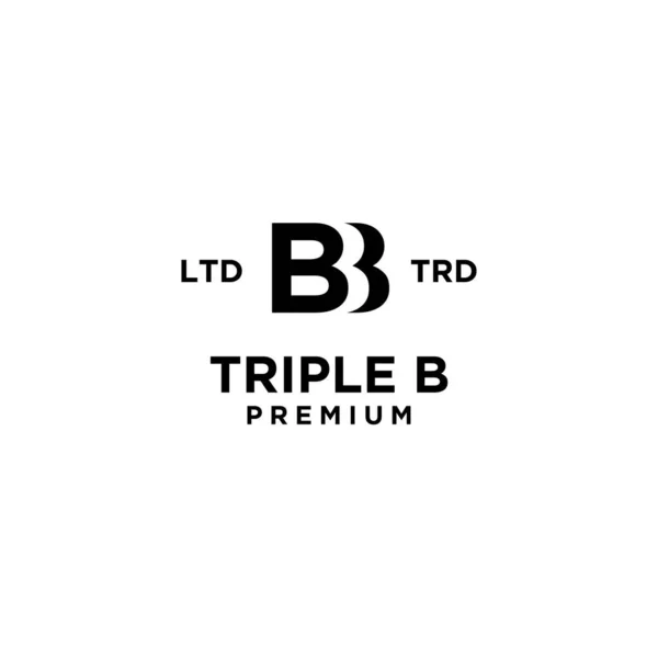 Triple Bbb Letter Logo Icon Design Illustration Template —  Vetores de Stock