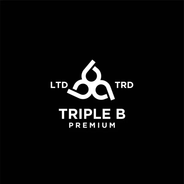 Triple Bbb Letter Logo Icon Design Illustration Template — ストックベクタ