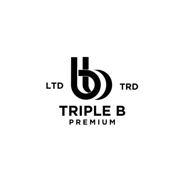 Triple Bbb Carta Logo Icono Diseño Ilustración Plantilla — Archivo Imágenes Vectoriales