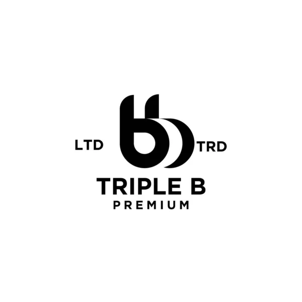 Triplo Bbb Carta Logo Ícone Design Ilustração Modelo — Vetor de Stock