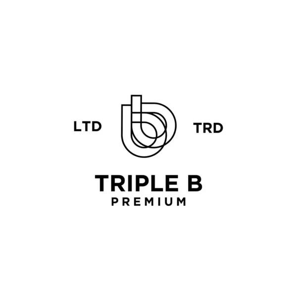 Triplo Bbb Carta Logo Ícone Design Ilustração Modelo — Vetor de Stock