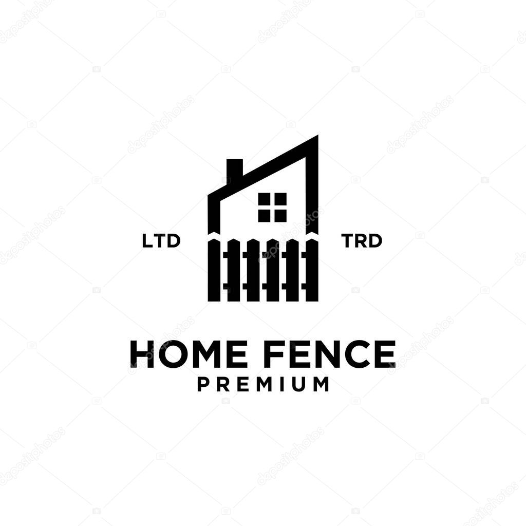 Minimalist vintage home fence logo vector illustration design