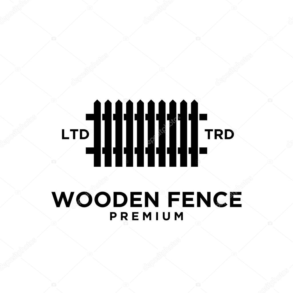 Minimalist vintage fence logo vector illustration design