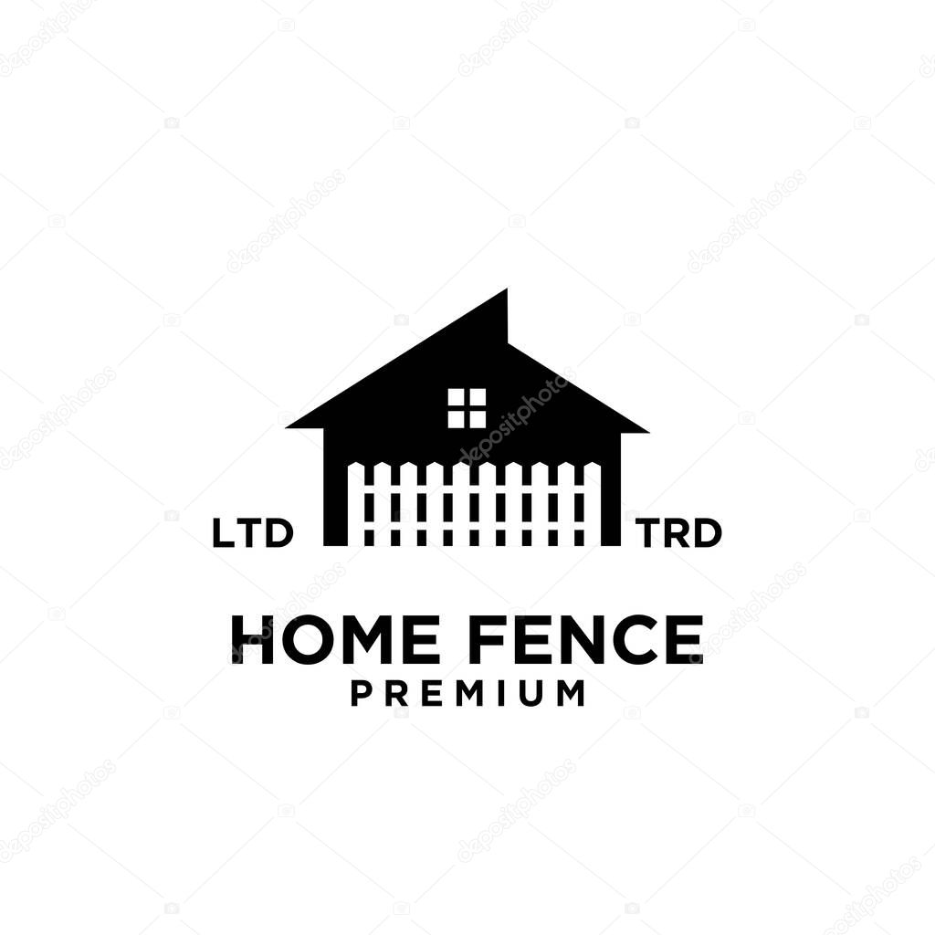 Minimalist vintage home fence logo vector illustration design