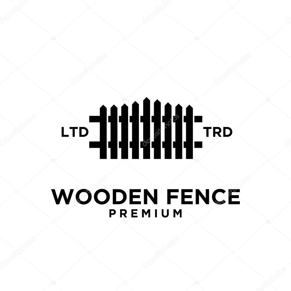 Minimalist vintage fence logo vector illustration design