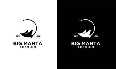 Manta ray vector black logo design isolated white background
