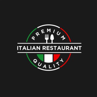 Italian food vector logo design illustration, italian restaurant logo badge design icon template