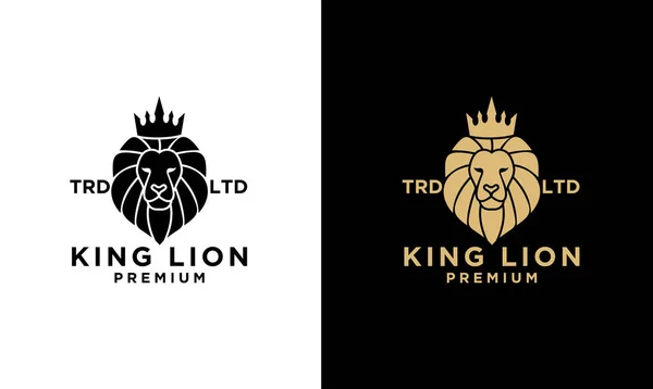 Abstract Lion King Vector Logo Design — Stock Vector