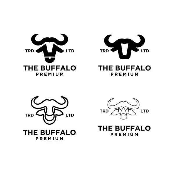 Diseño Del Logotipo Del Vector Búfalo Negro — Vector de stock