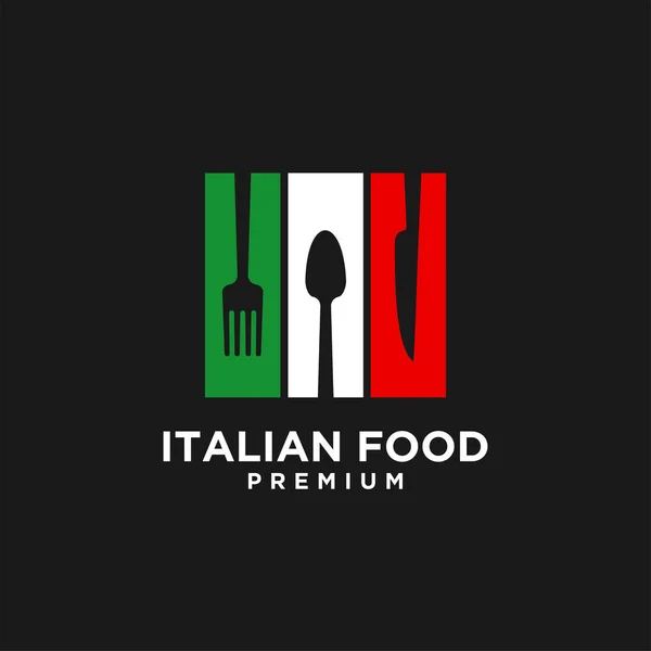 Italian Food Vector Logo Design Illustration Italian Restaurant Logo Badge — Stockvektor