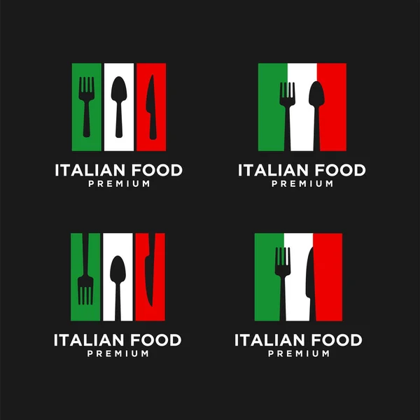 Italian Food Vector Logo Design Illustration Italian Restaurant Logo Badge — Stock Vector