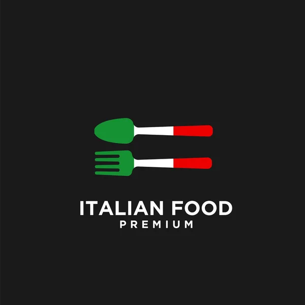 Italienische Lebensmittel Vektor Logo Design Illustration Italienisches Restaurant Logo Abzeichen — Stockvektor