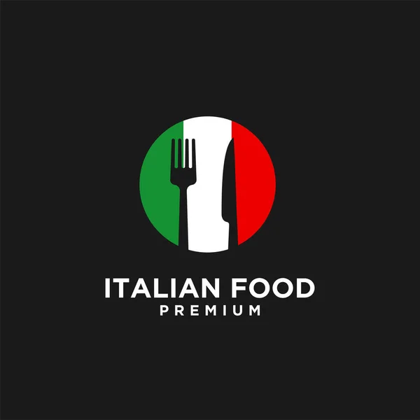 Italienische Lebensmittel Vektor Logo Design Illustration Italienisches Restaurant Logo Abzeichen — Stockvektor