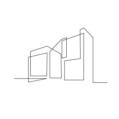 Modern ev logosu vektörünün izole edilmiş beyaz arkaplan çizimi devam ediyor