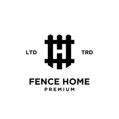 Baş harfi H vintage logo tasarımı olan çit kalkanı