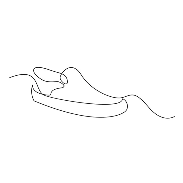 连续单行白色背景运动鞋的矢量图解 — 图库矢量图片