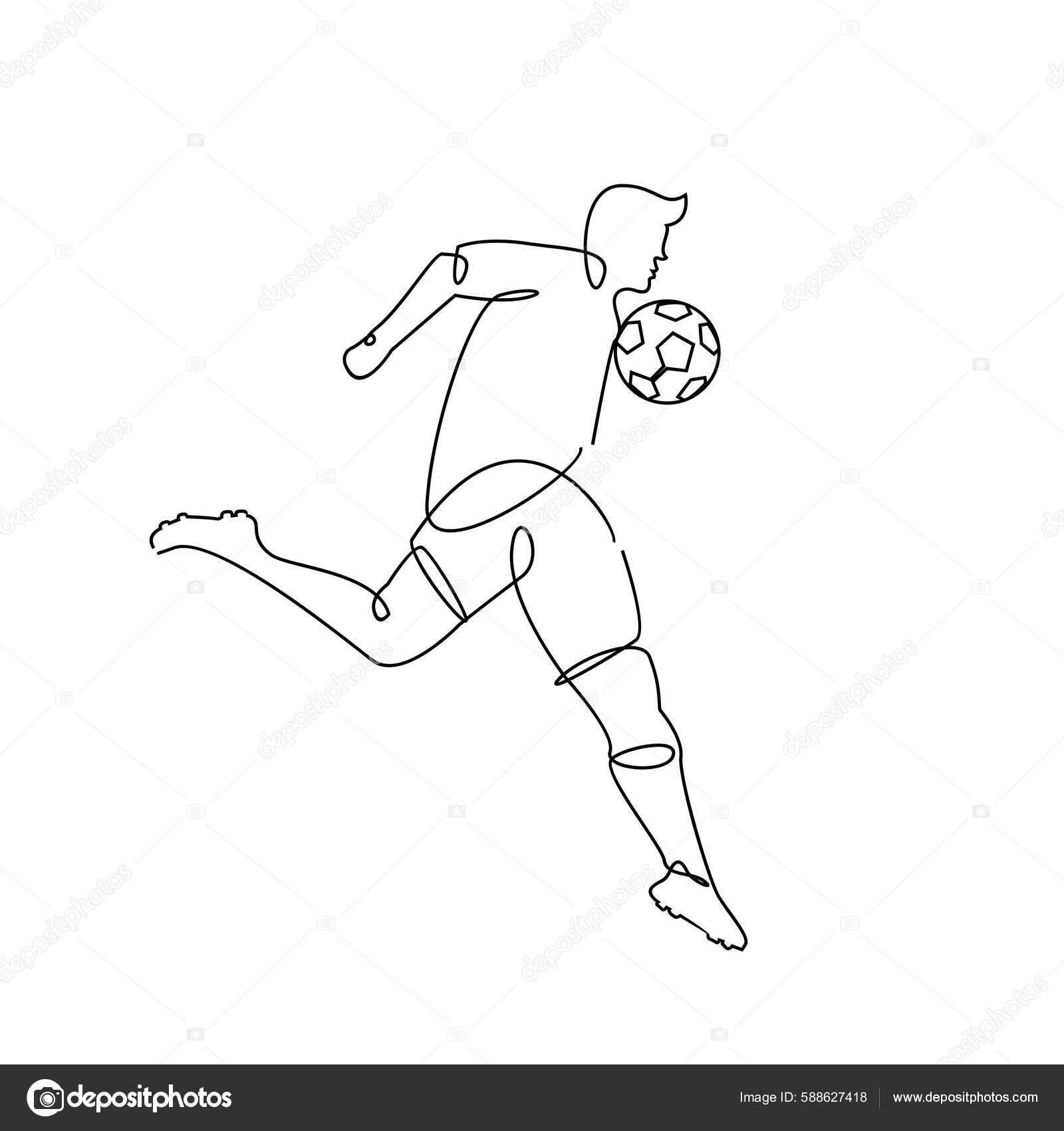 aplicação on-line ao vivo de futebol de desenho de linha contínua