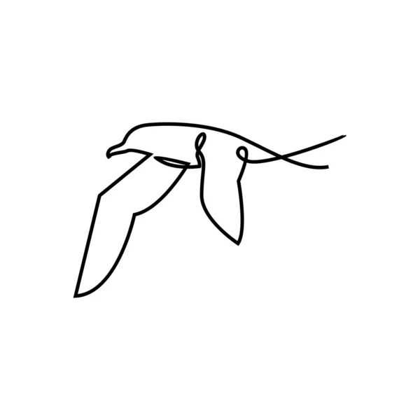 Однорядковий Малюнок Дикої Чайки Ділового Логотипу Компанії Симпатична Концепція Талісмана — стоковий вектор